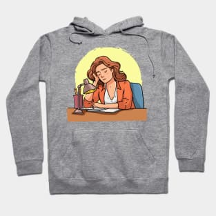 Woman Tired Working Hoodie